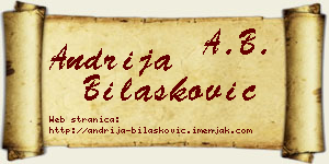 Andrija Bilašković vizit kartica